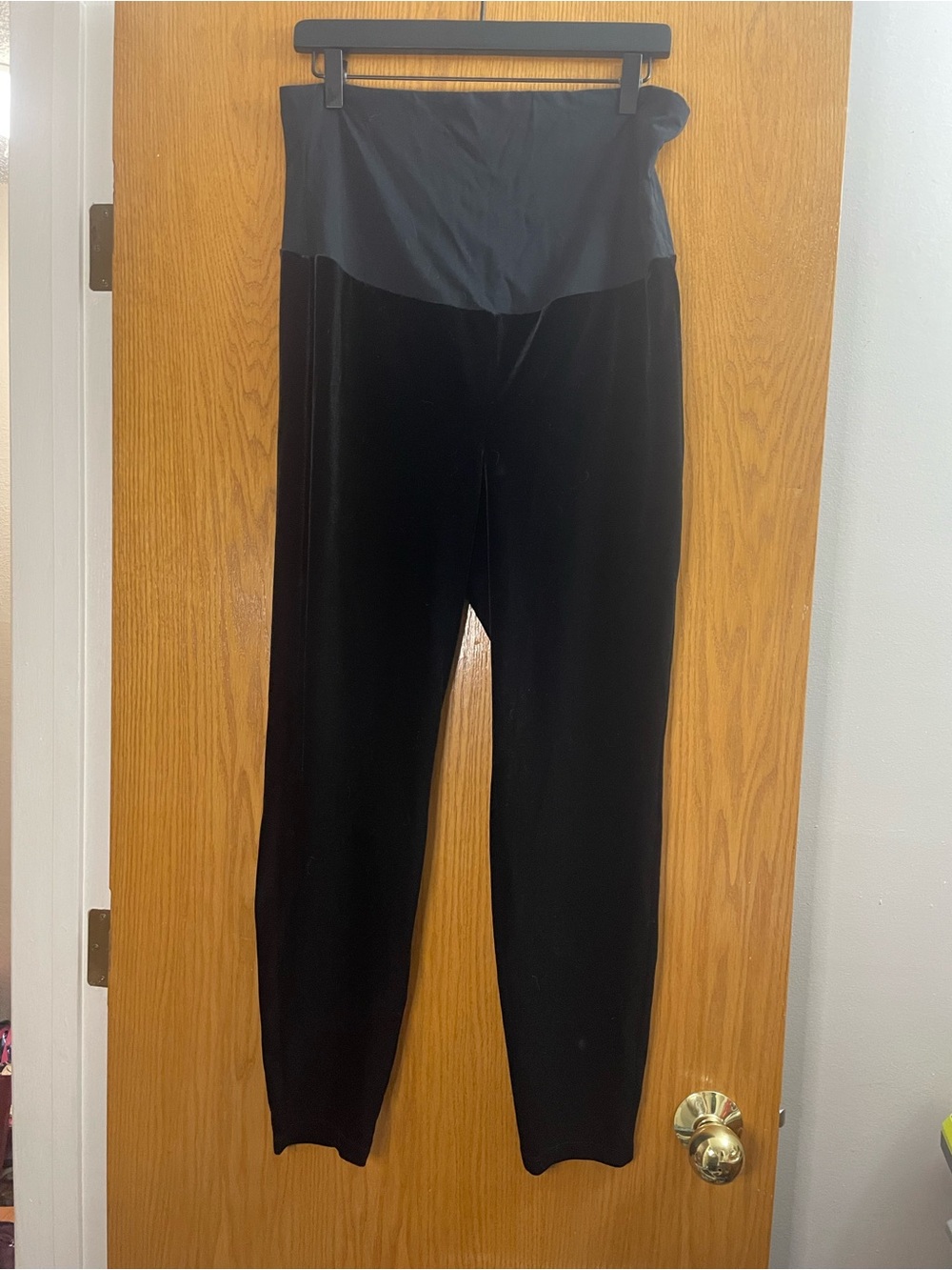 Gap Maternity Full Panel Leggings Velour Black Large